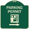 Signmission Parking Permit With Right ArrowHeavy-Gauge Aluminum Architectural Sign, 18" x 18", G-1818-23401 A-DES-G-1818-23401 - alternate 1